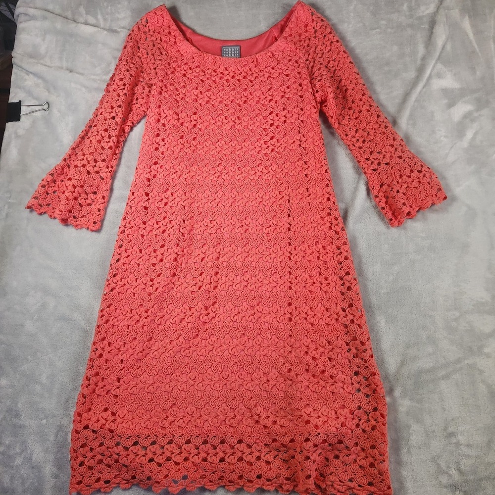 Rabbit Rabbit Rabbit Designs Half Bell Sleeve‎ Lace Overlay Dress 10 Cottagecore